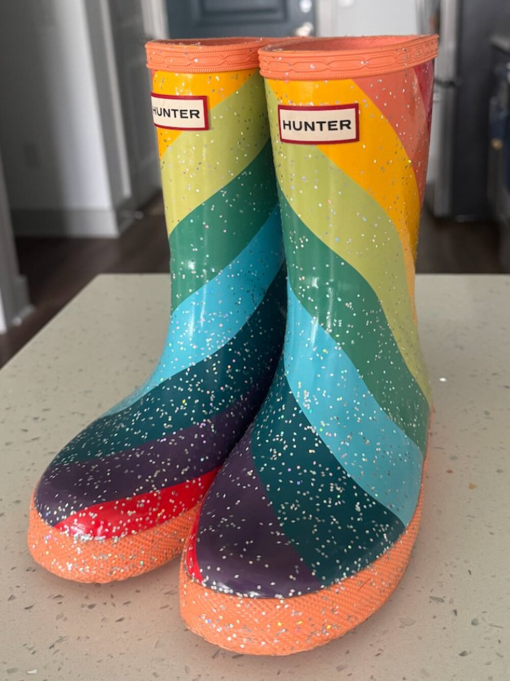 Hunter Kids Original Rainbow Glitter Rain Boots